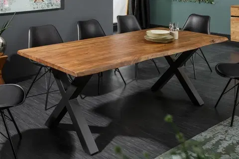 Designové a luxusní jídelní stoly Estila Stylový jídelní stůl z masivu Mammut X 160cm
