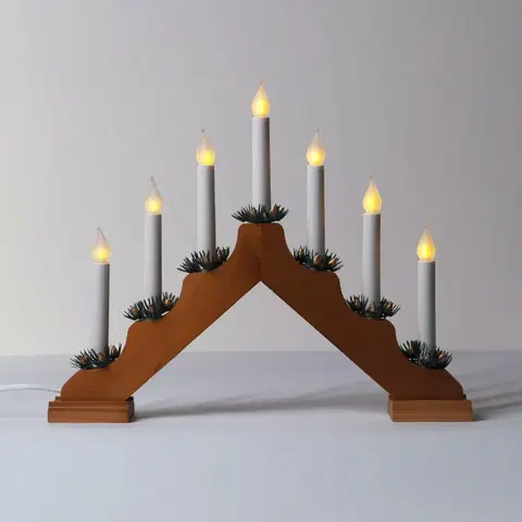 Vánoční svícny Exihand Adventní svícen dubový s LED imitace plamene 7x34V/0,2W