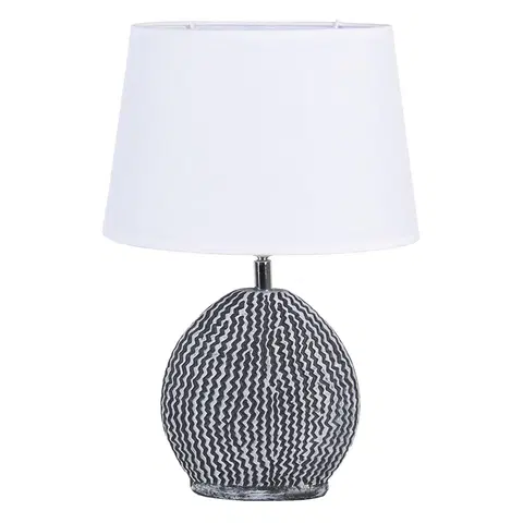 Lampy Bílo šedivá stolní lampa Val s bílým stínidlem - 26*19*38 / E27 Clayre & Eef 6LMC0045
