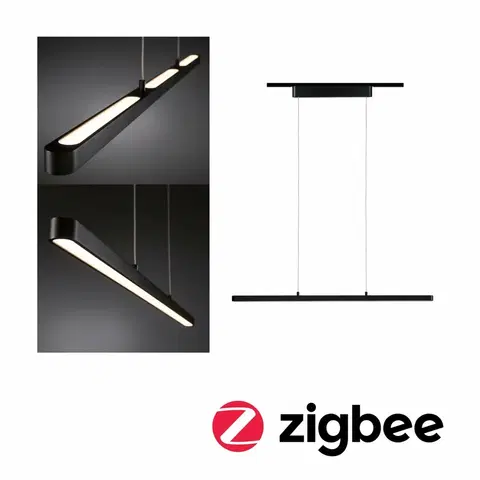 Chytré osvětlení PAULMANN URail LED závěs Smart Home Zigbee Lento 3x13,5W měnitelná bílá stmívatelné 230V černá mat