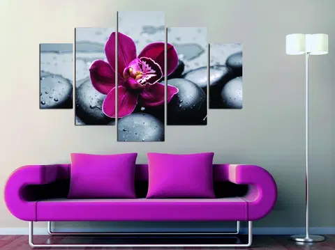 Obrazy Hanah Home Vícedílný obraz Pink Flower 92 x 56 cm