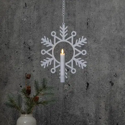 Vánoční vnitřní dekorace STAR TRADING LED dekorační světlo Flamme Snow se svíčkou