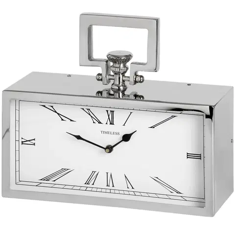 Stylové a designové hodiny Estila Stylové stříbrné hodiny "Timeless" obdélníkové