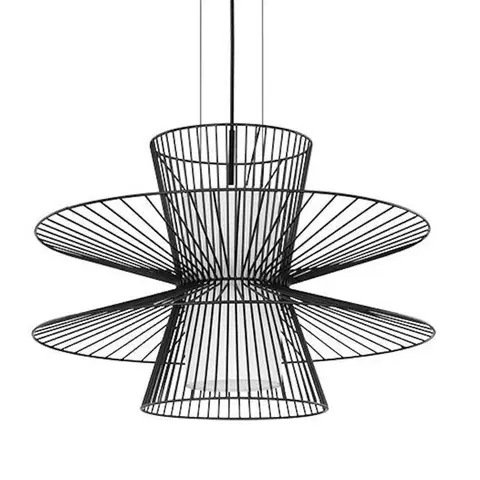 Závěsná světla Beacon Lighting Závěsná lampa Dulverton se stínidlem v kleci Ø 58 cm