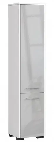 Koupelnový nábytek Ak furniture Koupelnová skříňka Fin I 30 cm bílá/stříbrná lesk