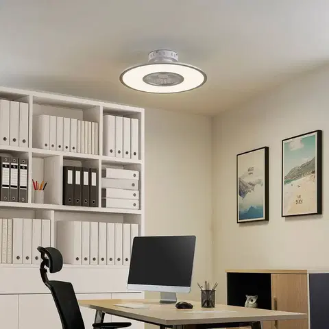 Stropní ventilátory se světlem Starluna Stropní ventilátor Starluna LED Romea, kulatý, DC, tichý, 60 cm