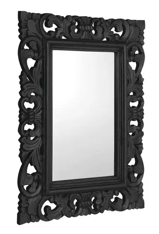 Koupelnová zrcadla SAPHO SAMBLUNG zrcadlo ve vyřezávaném rámu 60x80cm, černá IN128