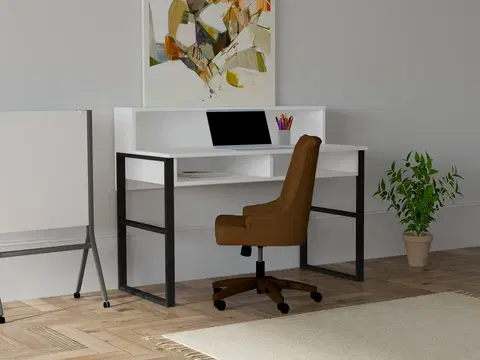 Kancelářské a psací stoly Psací stůl ZAKKUM bílý černý