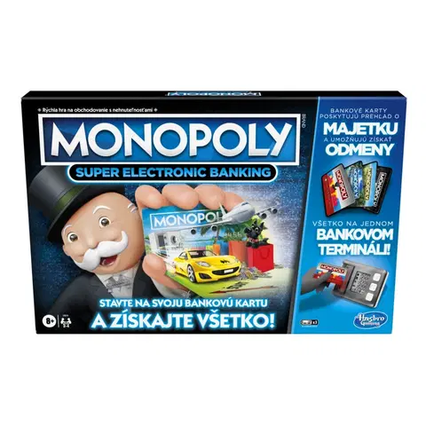 Hračky společenské hry HASBRO - Monopoly Super elektronické bankovníctvo SK verzia