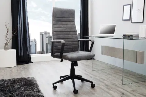 Kancelářská křesla LuxD Kancelářská židle Roma Vintage šedá 125cm