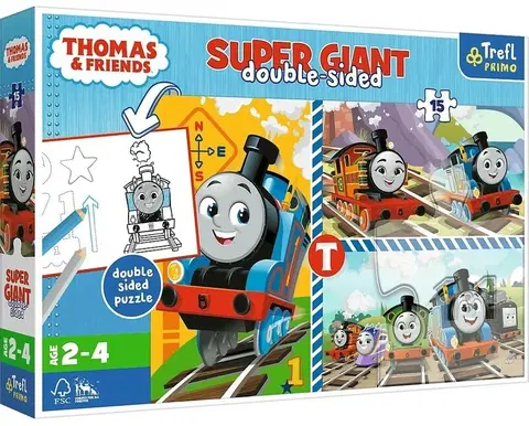 Hračky puzzle TREFL - Puzzle 15 GIANT - Tomové hry / Thomas and Friends