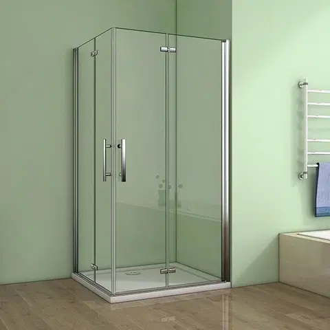 Sprchové vaničky H K Obdélníkový sprchový kout MELODY R908, 90x80 cm se zalamovacími dveřmi včetně sprchové vaničky z litého mramoru