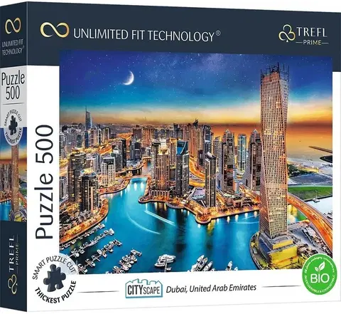 Hračky puzzle TREFL - Prime puzzle 500 UFT - Panorama města: Dubaj, Spojené Arabské Emiráty
