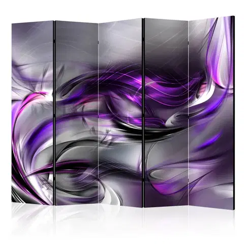 Paravány Paraván Purple Swirls Dekorhome 225x172 cm (5-dílný)