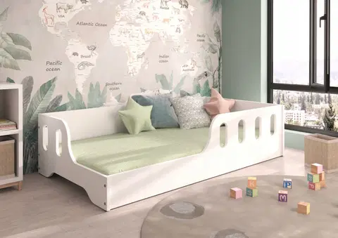 Dětské postele Montessori dětská postel 140 x 70 cm bílá