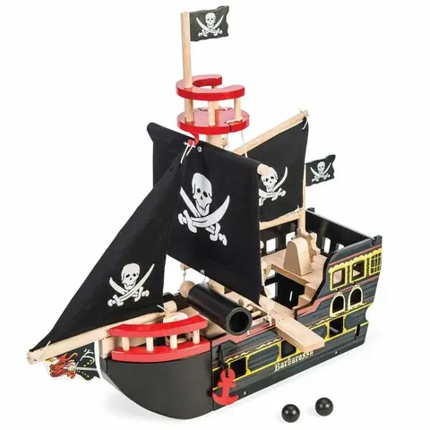 Dřevěné vláčky Le Toy Van Pirátská loď Barbarossa