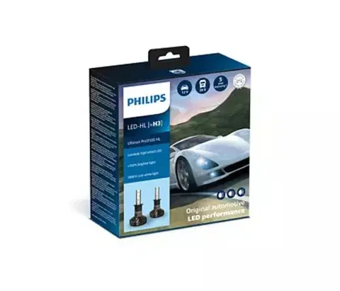 Autožárovky Philips H3 12V/24V PK22s Ultinon Pro9100 HL LED 5800K NOECE 2ks PH 11336U91X2