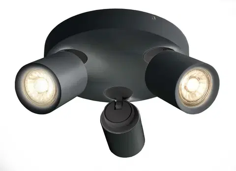 Moderní bodová svítidla Light Impressions Deko-Light stropní přisazené svítidlo Librae Roa III 220-240V AC/50-60Hz GU10 3x max. 50,00 W tmavě černá RAL 9005 348174