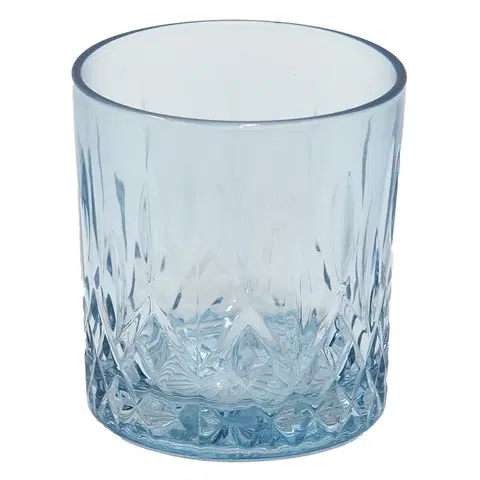 Sklenice Modrá nápojová sklenička Water Blue - Ø 8*9 cm /  300 ml Clayre & Eef 6GL4266BL