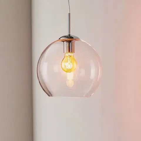 Závěsná světla Searchlight Kulovitá skleněná závěsná lampa Balls, 25 cm, čirá