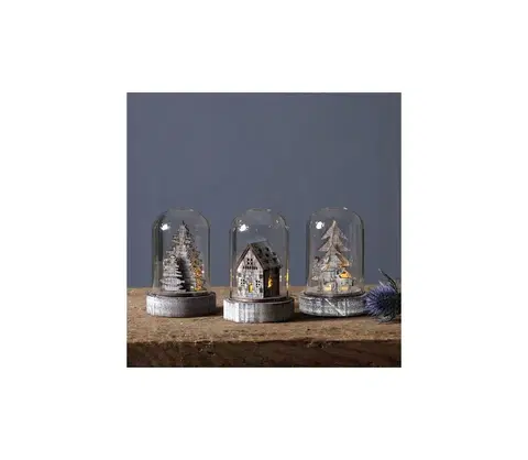 Vánoční dekorace Eglo Eglo 410046 - SADA 3x LED Vánoční dekorace KUPOL 1xLED/0,06W/1xCR2032 hnědá 