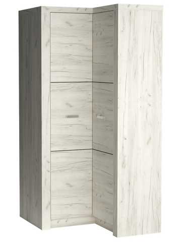 Šatní skříně Rohová šatní skříň SWED S14, jasan bílý