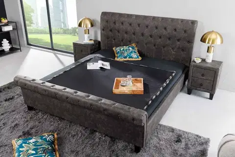 Designové postele LuxD Designová postel Viviano 180 x 200 cm tmavě šedá - Skladem