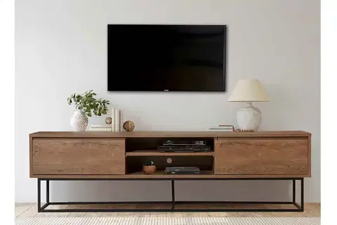 TV stolky Sofahouse Designový TV stolek Balwina 180 cm vzor ořech