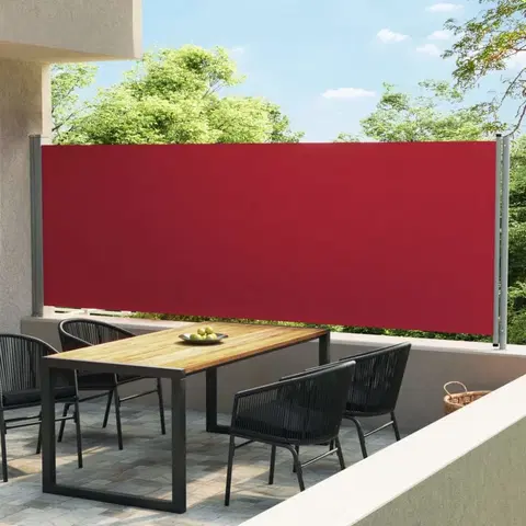 Markýzy Zatahovací boční markýza 160x600 cm Dekorhome Červená