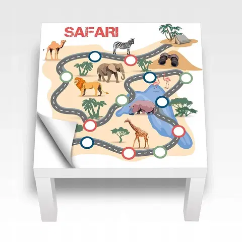 Zvířátka Samolepka na stůl Safari 54 x 54 cm