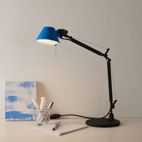 Stolní lampy kancelářské Artemide Stolní lampa Artemide Tolomeo Micro Bicolour černá/modrá