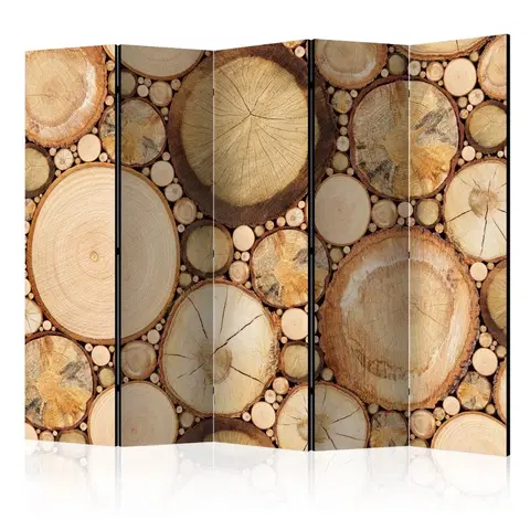 Paravány Paraván Wood grains Dekorhome 225x172 cm (5-dílný)