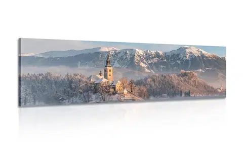 Obrazy přírody a krajiny Obraz kostel u jezera Bled ve Slovinsku