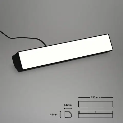 Inteligentní bodová světla Briloner LED nástěnná stěrka Muro S, CCT, RGB, stmívatelná, černá