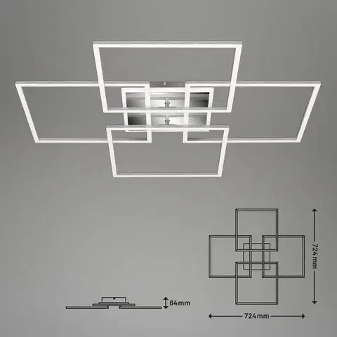 Inteligentní stropní svítidla Briloner Stropní svítidlo LED Frame S, 72,4x72,4 cm, hliník