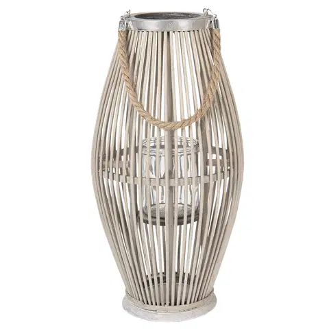 Zahradní lampy Dřevěná lucerna Lilli -  Ø 25*50 cm Clayre & Eef 6RO0470L