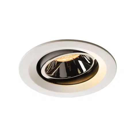 LED podhledová svítidla SLV BIG WHITE NUMINOS MOVE DL M vnitřní LED zápustné stropní svítidlo bílá/chrom 2700 K 55° otočné a výkyvné 1003573