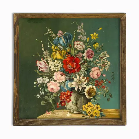 Obrazy Wallity Nástěnný obraz Hyflowers 50x50 cm zelený