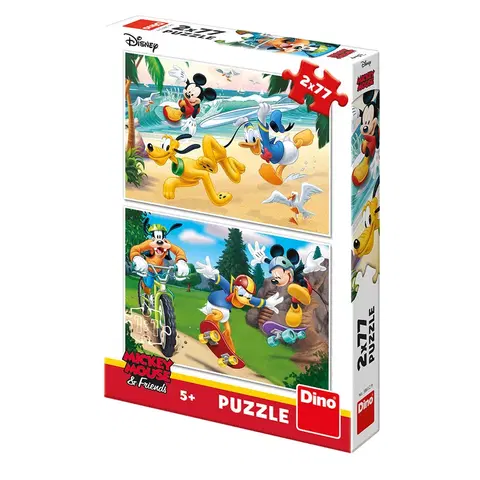 Hračky puzzle DINO - Walt Disney Mickey sportuje 2x77 dílků