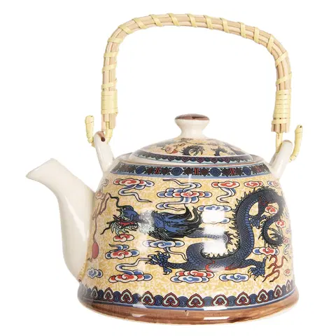 Džbány Porcelánová konvice na čaj s drakem - 18*14*12 cm / 0,8L Clayre & Eef 6CETE0086