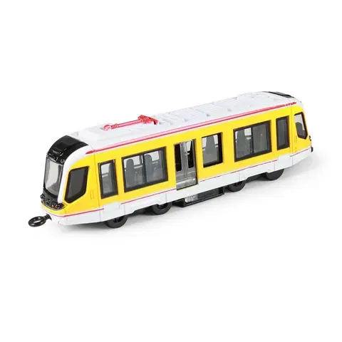 Dřevěné hračky Rappa Kovová tramvaj žlutá, 20 cm