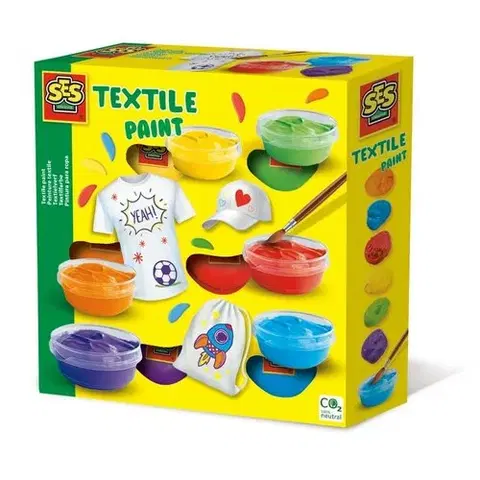 Dřevěné hračky Ses Barvy na textil, 6 barev 