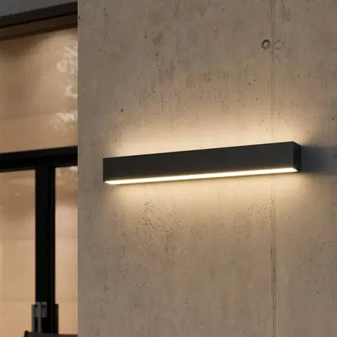 Venkovní nástěnná svítidla Lucande Lucande Lengo nástěnné světlo 50cm grafit 2 zdroje