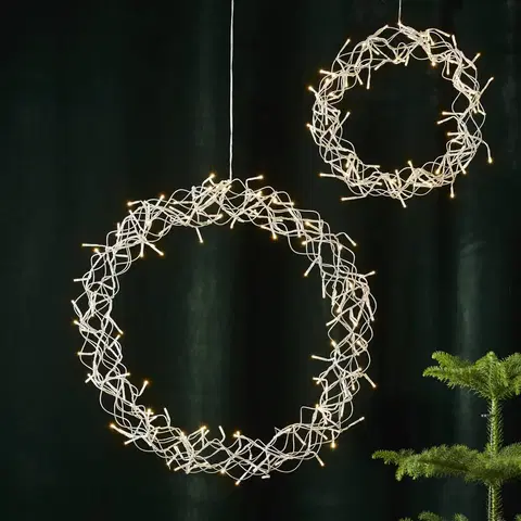 Vánoční osvětlení do oken STAR TRADING LED věnec Curly, teplá bílá, Ø 50 cm