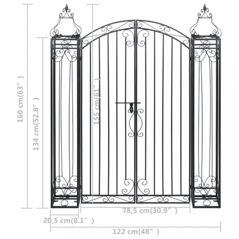 Zahradní potřeby Okrasná zahradní brána kov Dekorhome 160 cm