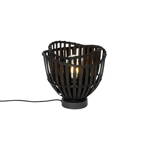Stolni lampy Orientální stolní lampa černý bambus - Pua
