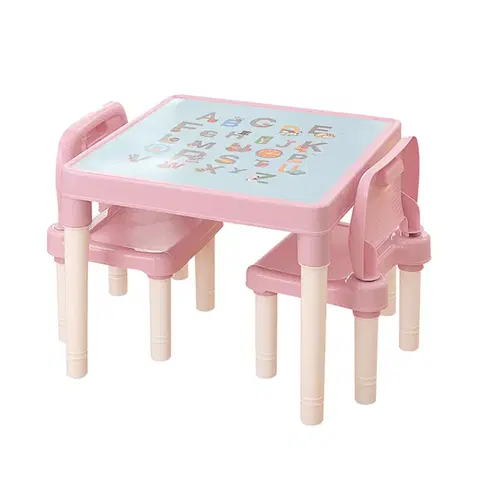 Dekorace do dětských pokojů Dětská sasa stolečku a židliček Balto 3 ks, růžová