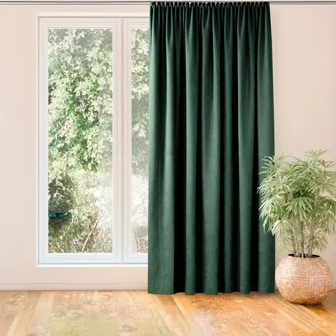 Záclony HOMEDE Závěs MILANA klasická transparentní dračí páska 5 cm zelený, velikost 560x270