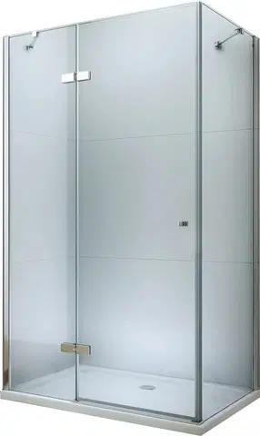Sprchové vaničky MEXEN/S Roma sprchvý kout 80x90, kyvný, čiré sklo, chrom + vanička 854-080-090-01-00-4010