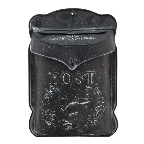 Poštovní schránky Černá antik poštovní retro schránka s ptáčkem - 26*8*39 cm Clayre & Eef 6Y4788